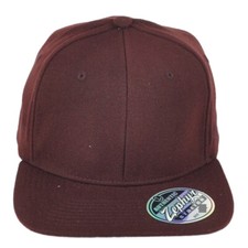 Zephyr Mahogany Flex Fit Kids Youth Solid Flat Bill Blank Plain Stretch Hat Cap