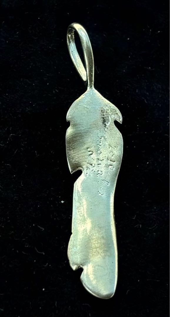 アクセサリー Navajo/Sun Sinbol Gold Feather PD Navajo Sun Sinbol Gold Feather Pendant Top 50 x 12mm Silver