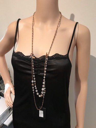 ❤️❤️❤️ Mimco New Nuero Duo Alabaster Rose Gold Choker Necklace + Dust Bag - Picture 3 of 7