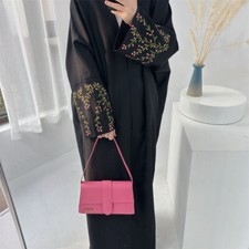 Ramadan Abaya Women Muslim Open Cardigan Embroidery Dress Dubai Kaftan Arab Robe
