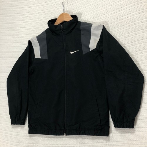 Nike Kids Track Jacket Full Zip Lightweight Black Gray Size Large (14/16)