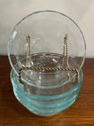 Pyrex 464 Scalloped 3 Ring Glass Custard Cups Ramekin 10oz Set of 4 - NICE!
