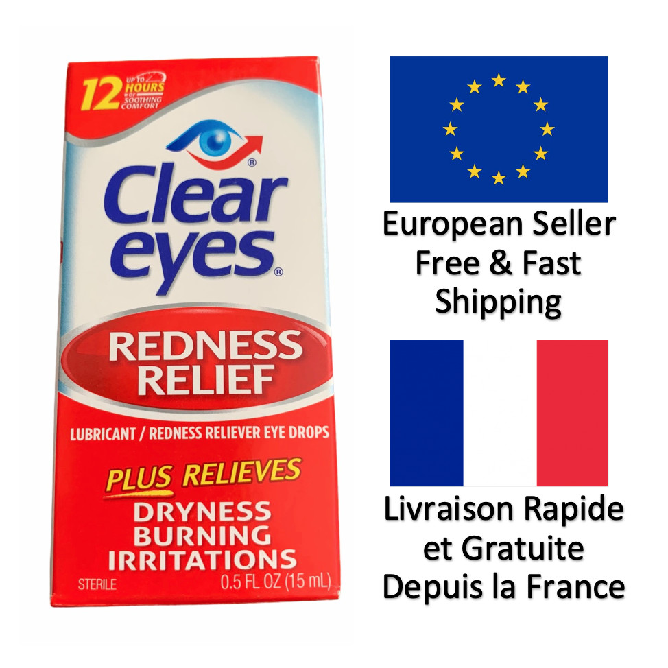 Clear Eyes Redness Relief 15 mL FRANCE ENVOI 24/48H