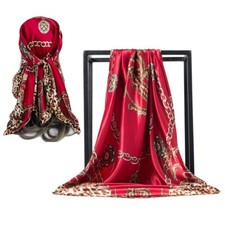 Silk Like Scarf Neck Scarves Large Square Satin Hair Scarf 35"x35" Women