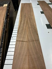 European Walnut Raw Wood Veneer 2 sheets 82'' x 6.5'' 331Y