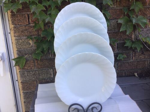 Sheffield Bone White China Set of 4 Dinner Plates 10.5 inch Swirl Edges JAPAN - Picture 8 of 11