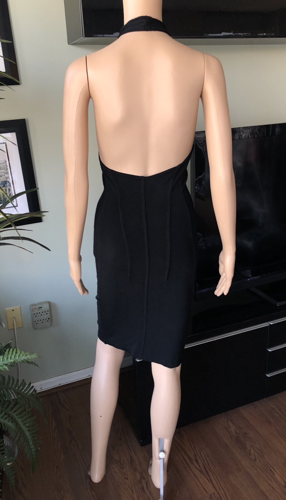 Azzedine Alaia Vintage Bodycon Open Back Dress XS Gem