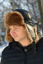 Sombrero de piel de castor para hombre, sombrero de invierno Ushanka con oreja, regalo para hombre