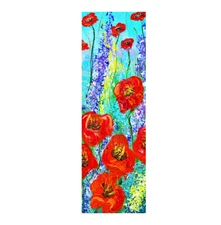 Red poppy flower bookmark handmade gift for readers teachers bookworms