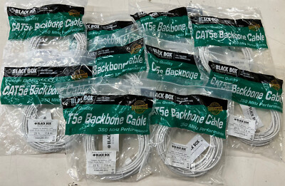 10 pack Cat5E 350MHz Copper Patch Cable Cord 25ft each  black box backbone cable