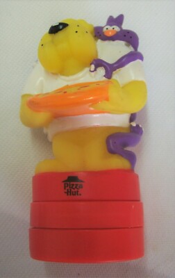 RARE! Vintage 1998 PIZZA HUT Evil Cat Pooch Dog STAMP with