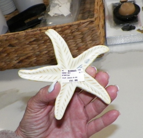 HEREND HUNGARY YELLOW GOLD FISHNET STARFISH NEW - Picture 3 of 4