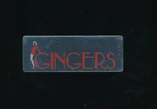 Ginger's bar nameplate stainless steel unused adhesive cool piece 3x1.25"