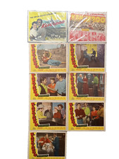Lote de 9 tarjetas de vestíbulo de película vintage 1951 Kangaroo Maureen O'Hara Chips Rafferty