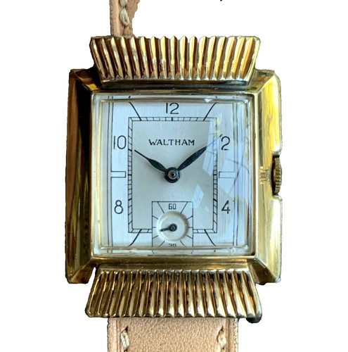Waltham 10k Rolled Gold Plated Case White Dial Manual Wind Mens