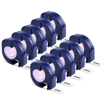 Schriftband-Kassetten 16951 Transparent 12mm für Dymo LetraTag Band LT-100H 100T