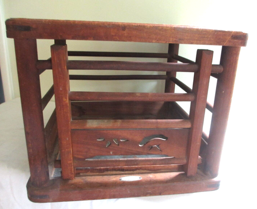 Vintage Japanese Kotatsu Original Heater Low Wooden Floor Table Japan 12" Tall - Picture 3 of 13