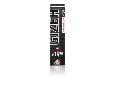 5 x GIZEH Black King Size Slim + Tips | Pro Heft 34 Blättchen + 34 Tips |