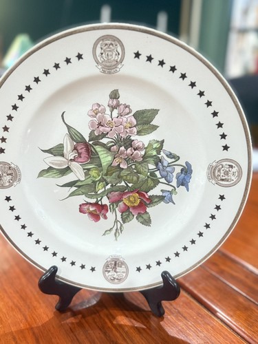 Antique Wedgewood State Flower Plates - 第 1/5 張圖片
