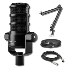 Rode PodMic USB Microphone with StreamEye Boom Arm and Cables