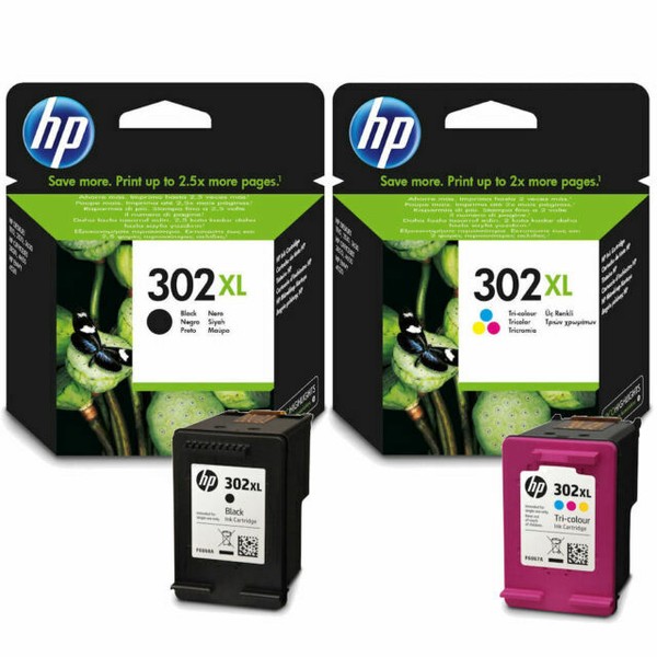 Original HP 302xl Black & Colour Ink Cartridge for Deskjet 1110 Inkjet