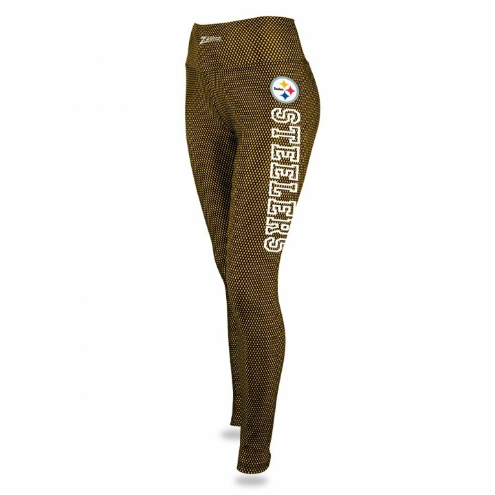 Женские леггинсы Zubaz NFL Pittsburgh Steelers из искусственной сетки с принтом