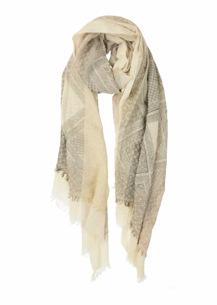 ЛА ФЕ МАРАБУТИ Дамен Шаль экрю ДАЙКОН из жаккарда Баумволле 12190₽