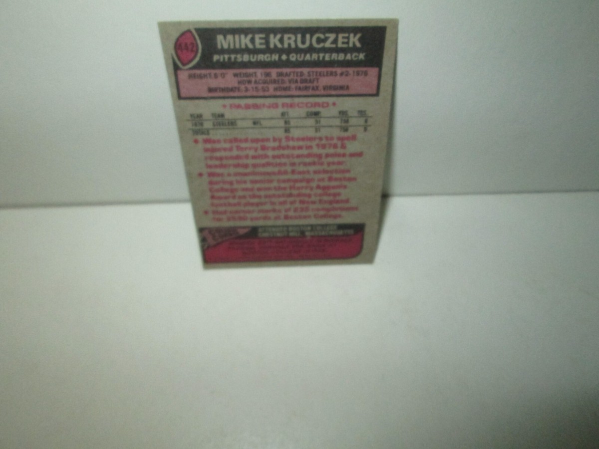 MIKE KRUCZEK 1977 FOOTBALL CARD Topps #447 Rookie Rc PITTSBURGH