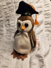 Ty Beanie Babies Wise The Owl Toy - 1998 Retired