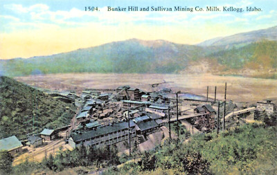 KELLOGG IDAHO~BUNKER HILL-SULLIVAN MINING Co. MÜHLEN~REPRODUKTION POSTKARTE