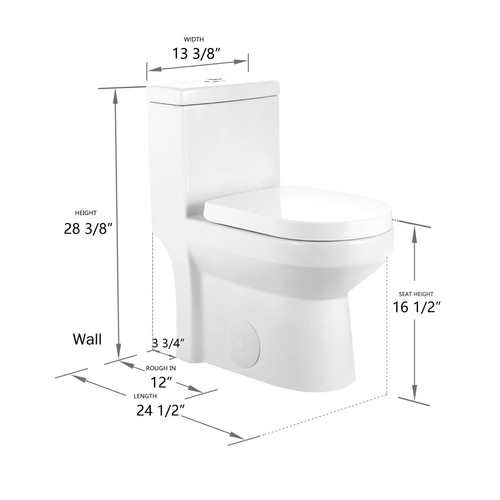 DeerValley Liberty DV1F52812 Compact One Piece Toilet Dual Flush
