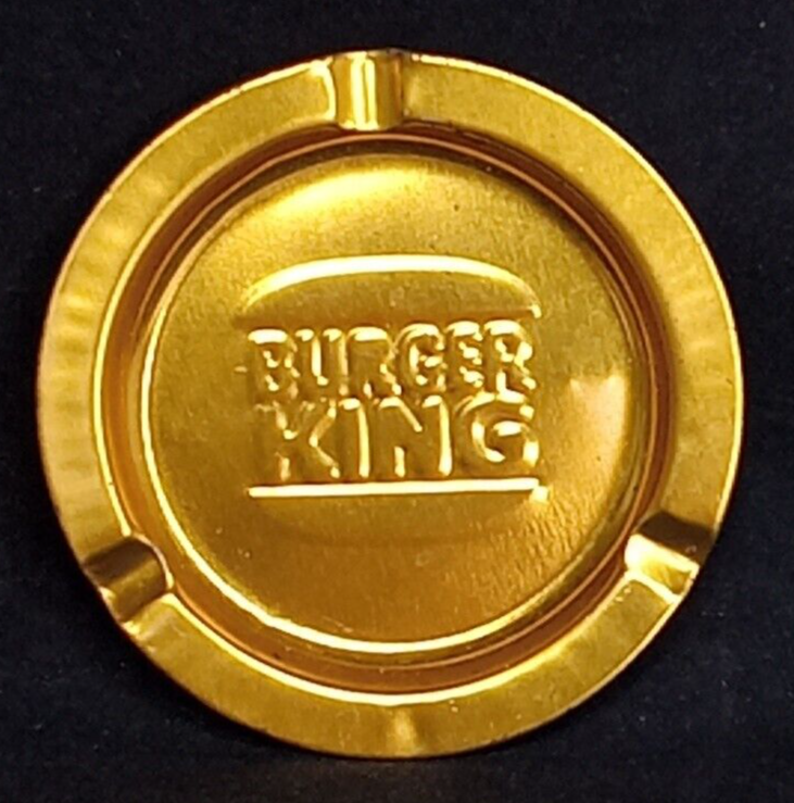Vintage Burger King Ashtray Gold Metal Fast Food Whopper