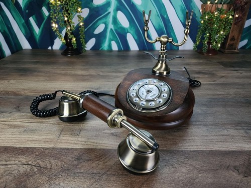 Opis 1921 Cable A Wood Rotary Phone, Vintage Retro Style Phone, Antique Style - Picture 4 of 10