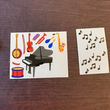 New Mrs. Grossman Scrapbooking Stickers - Musical Instruments & Notes - 1992
