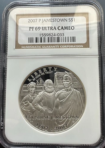 2007-P Jamestown Silver $1 Coin NGC PF69 Ultra Cameo