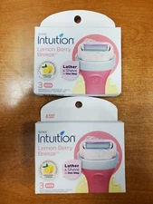 2 Boxes of 3 Refills: Schick Intuition LEMON BERRY Breeze Razor Cartridge E13E