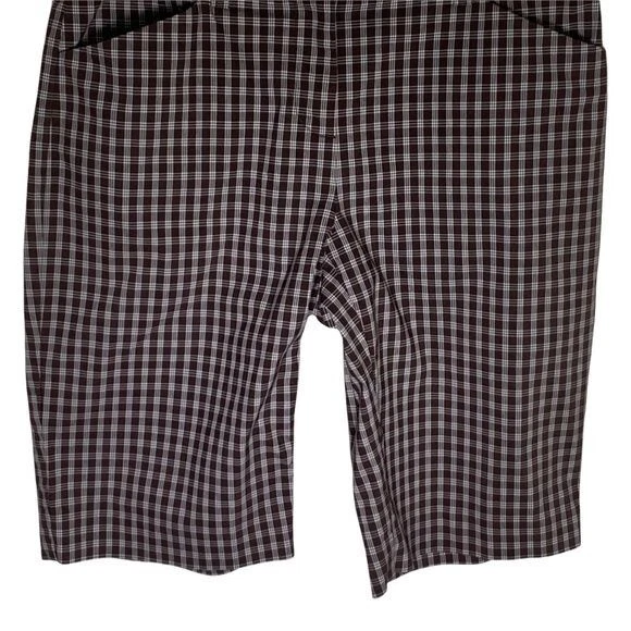 Pantalones Cortos Jones New York Mujer Bermudas Preppy Marrón A Cuadros Elásticos Talla 6 Foto 4 de 4