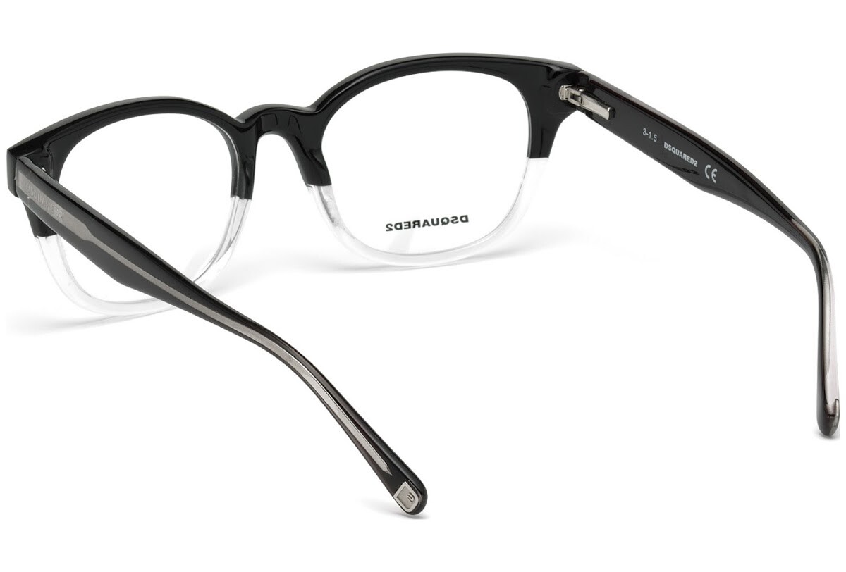 Dsquared2 スクエアフレムメカネ D20081 733 DSQUARED2 Oxford DQ5180 Black Clear 003 Round Plastic