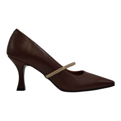 Damenschuhe Pumps Maulbeerkopf mit Strassband Gr.8