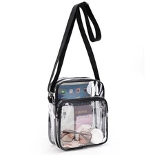 TINYAT Clear Crossbody Bag Stadium Events Clear Purse for Women with Adjustab...