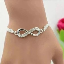 Womens  Sterling Silver Braided Ladies Bracelet Solid Bangle Jewellery Charm