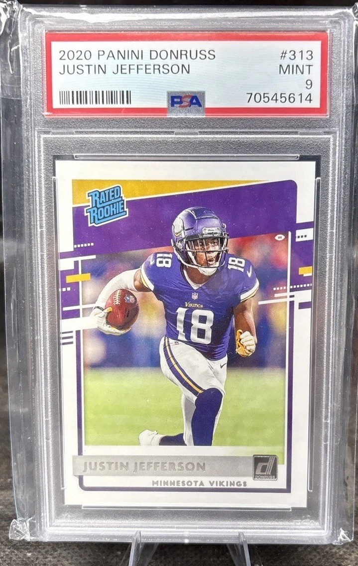 Panini Donruss 2020 Justin Jefferson Rated Rookie #313 PSA 9 Vikings NFL