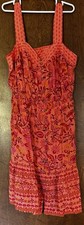 NWT Knox Rose Womens Sundress Floral Sweetheart Neck Sleeveless Sunbeam Pink S