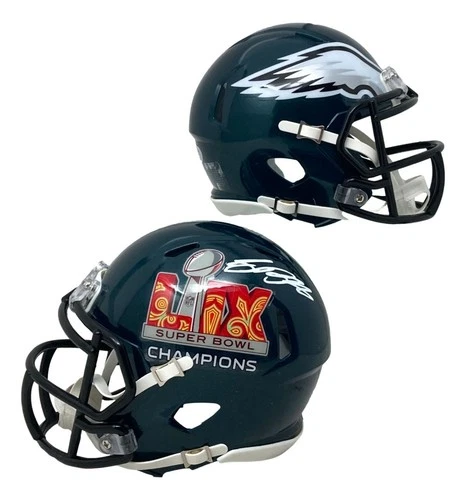 Saquon Barkley Signed Half Eagles & Half Super Bowl 59 LIX Mini Helmet PSA/DNA