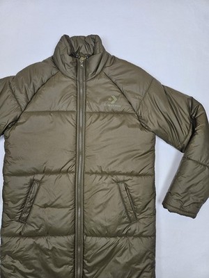 Converse Coat Mens Small Puffer Long Forest Green Jacket