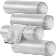 Remerry 4 Pack 18 x 6 Inches Gray Silk Satin Neck Roll Pillow Cases, Cover On...