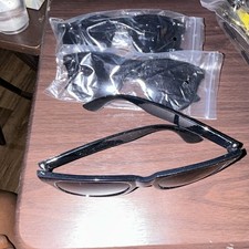 3 Mens Oversized Oval Sunglasses Black Plasti...