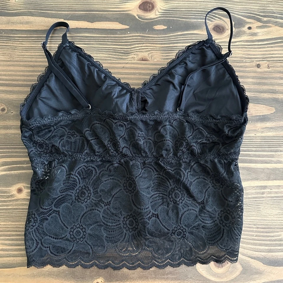 Women's Aerie Black Lace Bralette Camisole Size M Romantic Bralette Gothcore - Image 3 of 4