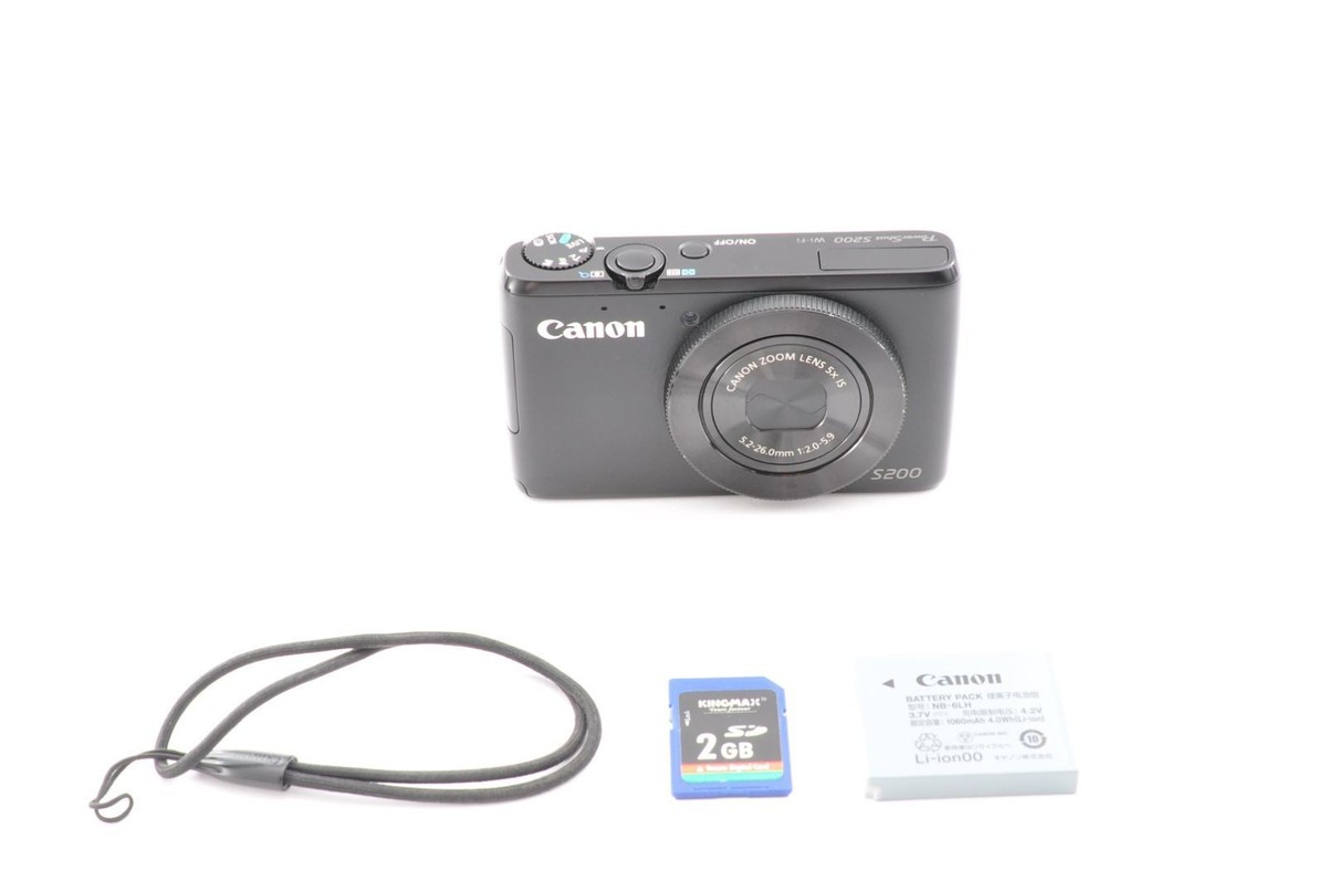 Canon PowerShot S200 Black Compact Digital Camera Tested Working