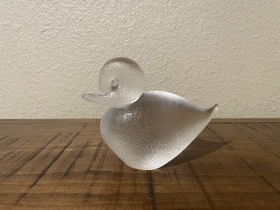 Vintage Murano Corroso Glass Duck  Ferro & Lazzarini  Signed 